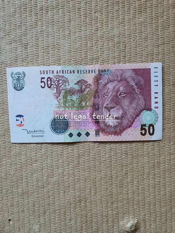 1992 C Stals 2nd issue Afr/Eng Fifty Rand Banknote (GN)
