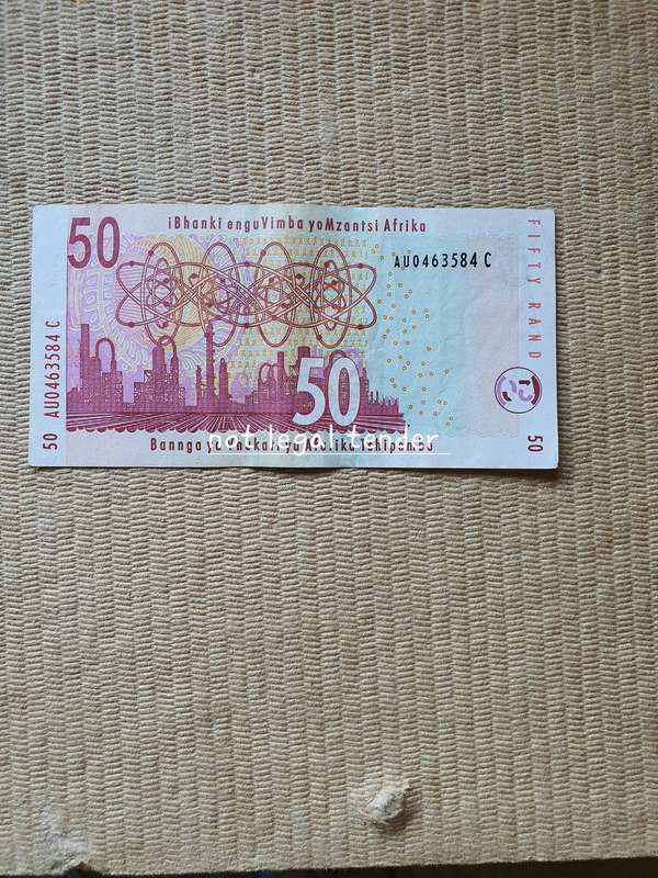 1992 C Stals 2nd issue Afr/Eng Fifty Rand Banknote (GN)