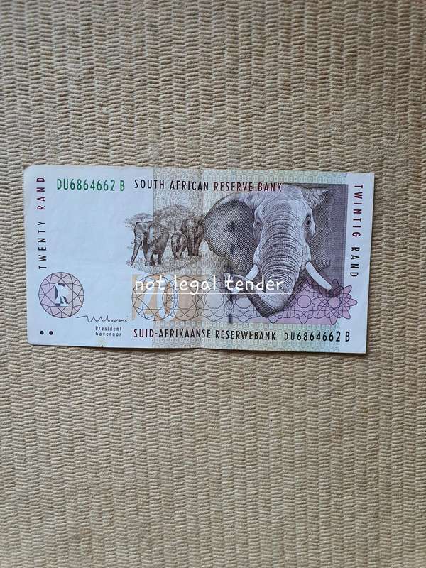 1999 T Mboweni 1ST issue Eng/Afr Twenty Rand Banknote (DU)