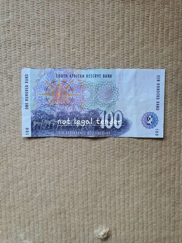 1999 T Mboweni 1ST issue Eng/Afr Hundred Rand Banknote (AA)