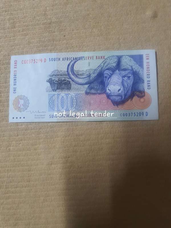 1999 TT Mboweni issue Eng/Afr One Hundred Rand Banknote (CQ) Very High Grade