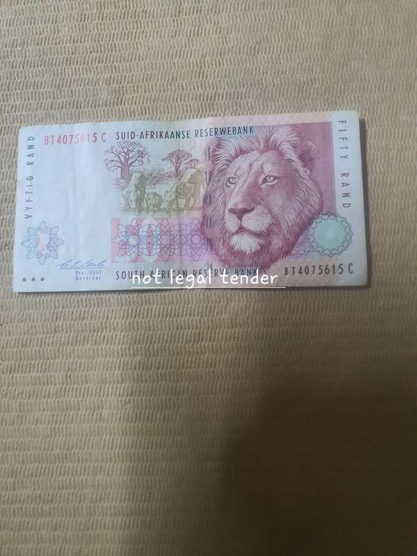 1992 C Stals 2nd issue Afr/Eng Fifty Rand Banknote (BT)