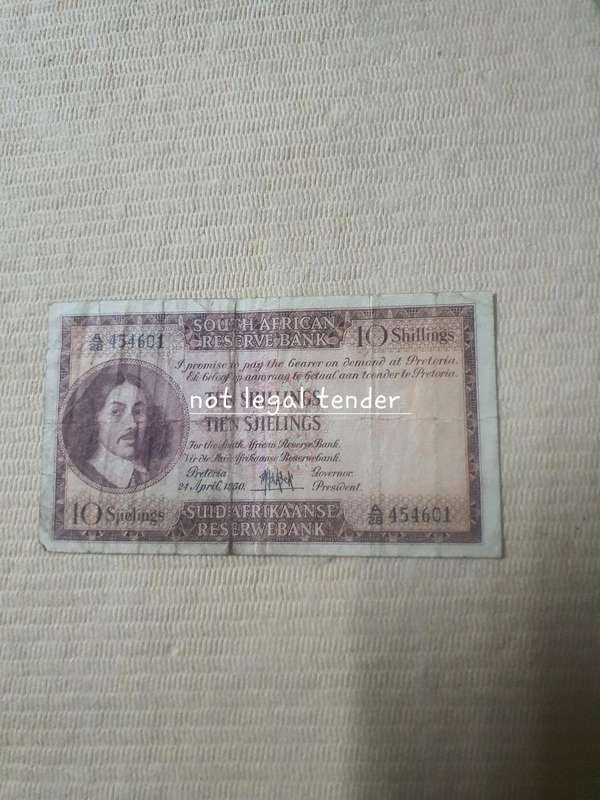 1950 MH de Kock 2nd issue Eng/Afr Ten Shilling Banknote (A28)
