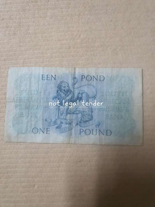 1950 MH de Kock 2nd issue Eng/Afr One Pound Banknote (B61)