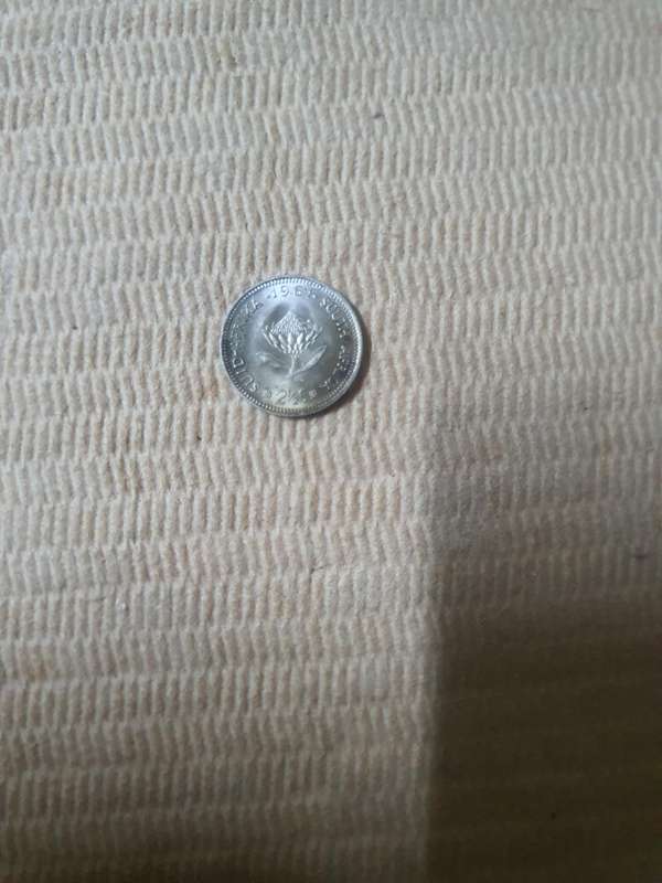 1961 South African Two and a Half Cent. Mintage 299 090