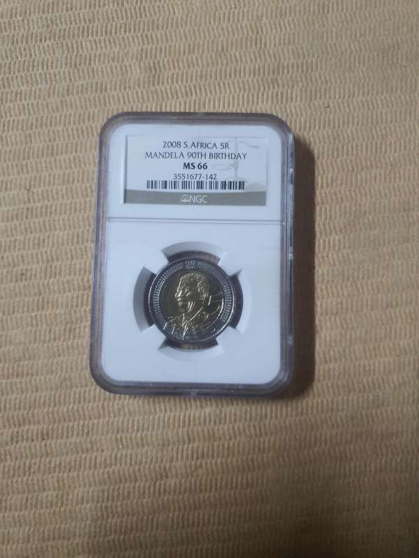 2008 S Africa R5 Mandela Birthday NGC MS66 (3 Availible)