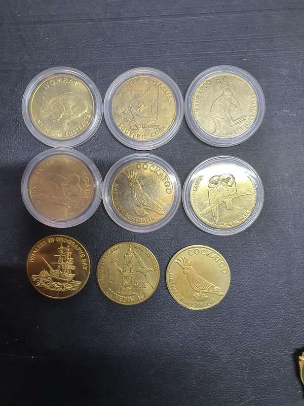 Western Australia Gold Plated Medals depicting Animals and Buildings