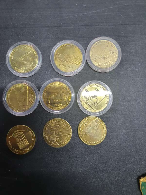 Western Australia Gold Plated Medals depicting Animals and Buildings