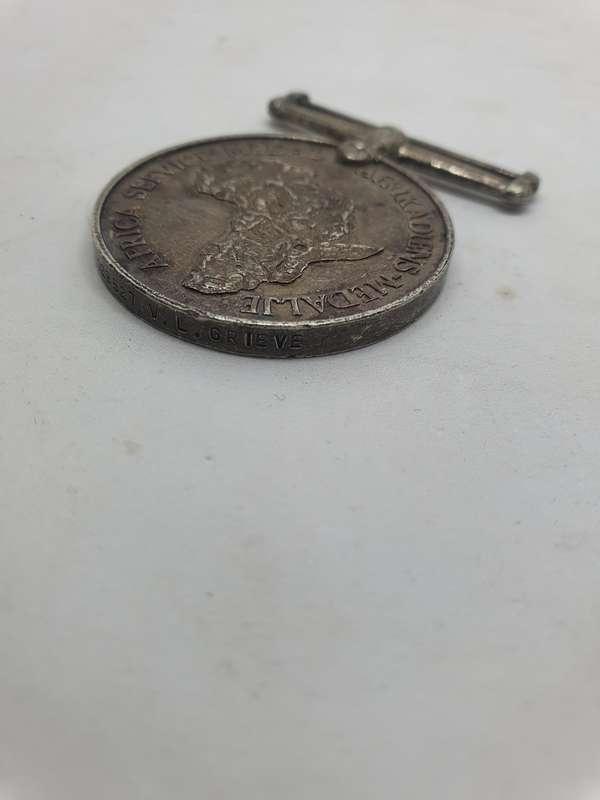 WW 2 African Service Medal  to W L Grieve
