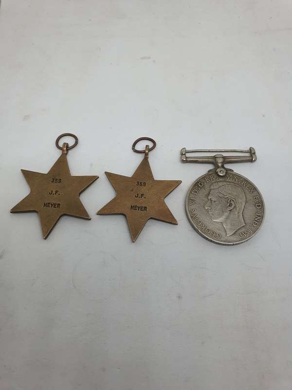 WW 2 Medals to JF Meyer Extremely low nr 359