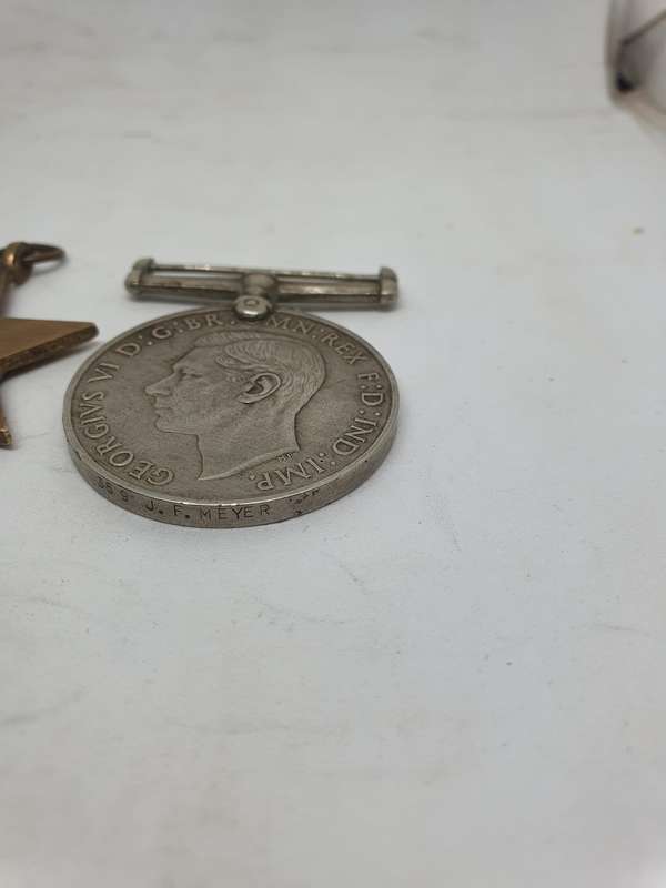 WW 2 Medals to JF Meyer Extremely low nr 359