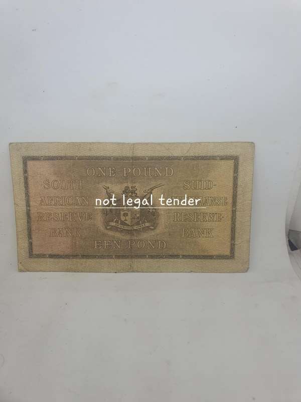 1944 South African Postmus One Pound Banknotes (A141)