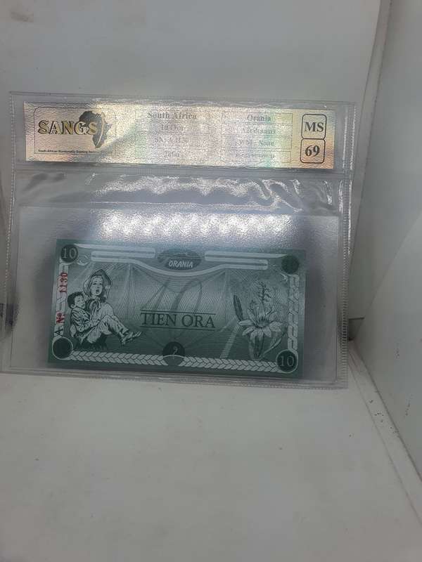 2006 South African Orania 10 Ora graded Banknote MS69