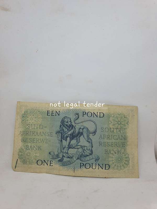 1951 MH de Kock 2nd issue Afr/Eng One Pound Banknote (B94) Melamine Paper.