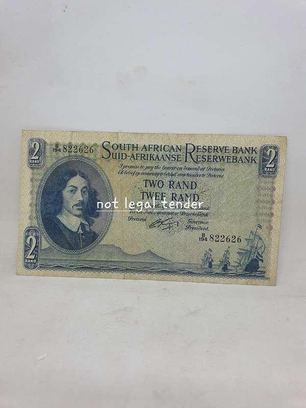 1962 G Rissik 1st issue Eng/Afr Twee Rand Banknote (B194)