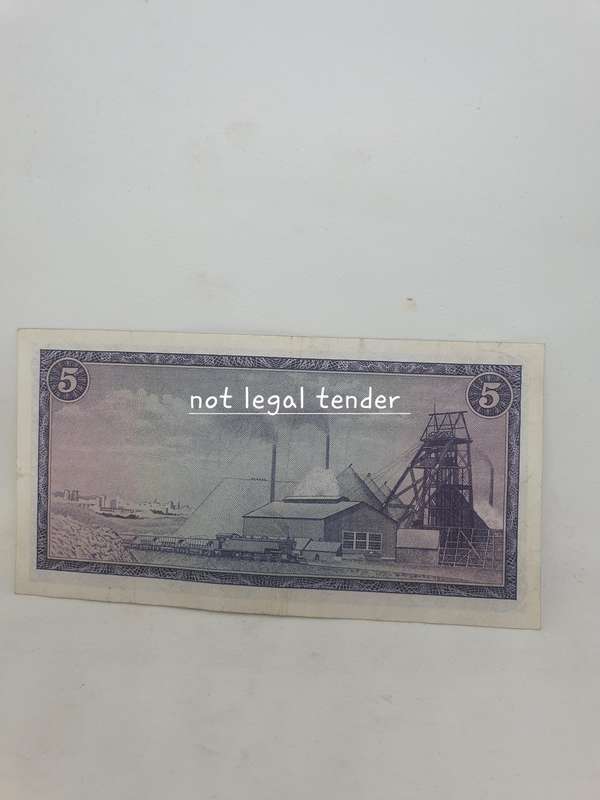 1967 TW de Jongh 1st Issue Afr/Eng Five Rand Banknote (F63)