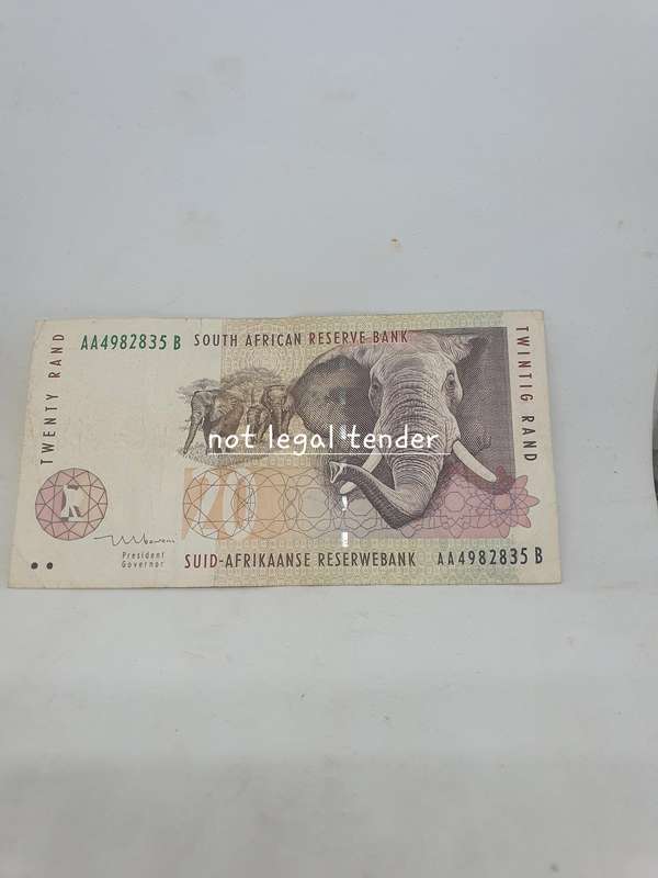 1999 TT Mboweni 1st Issue Eng/Afr Twenty Rand Banknote (AA) filler