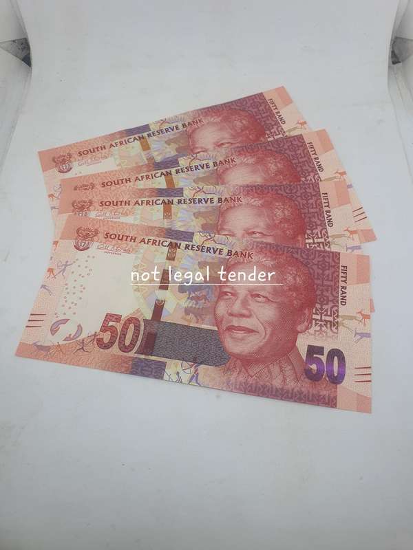 4 UNC Sequential Gill Marcus 2nd Issue Eng Fifty Rand Banknote (EA)