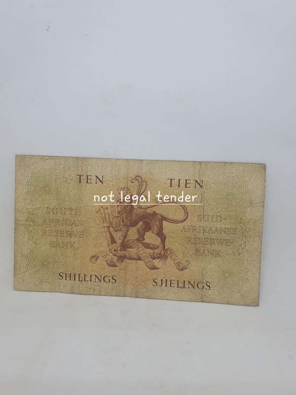 1955 MH de Kock 3rd Issue Eng/Afr Ten Shilling Banknote (A108)