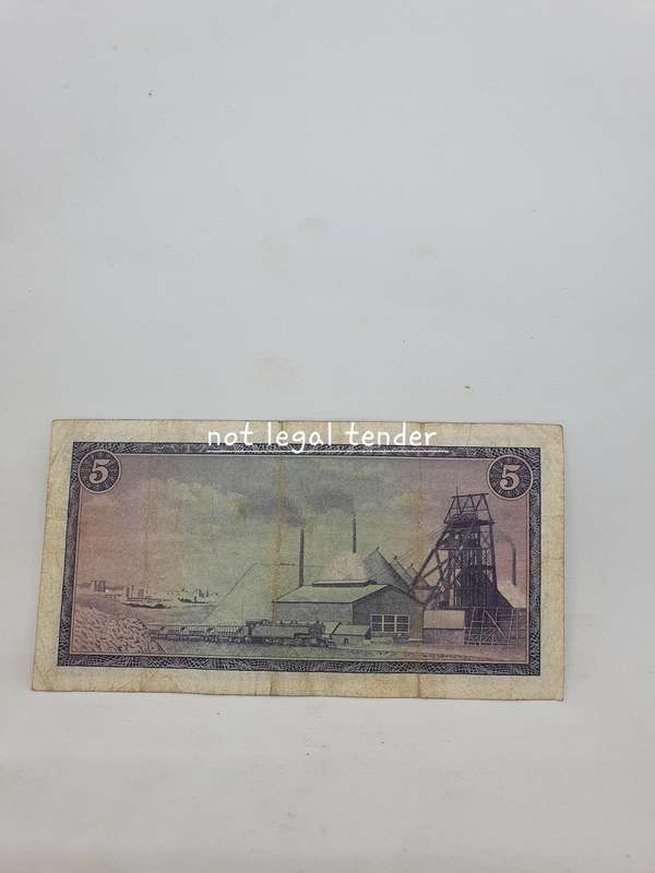1966 G Rissik 2nd Issue Afr/Eng Five Rand Banknote. (F3)