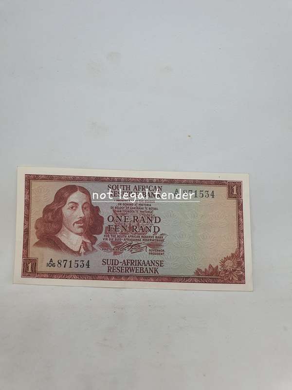 1966 G Rissik 2nd Issue Eng/Afr One Rand Banknote. (A106) High Grade