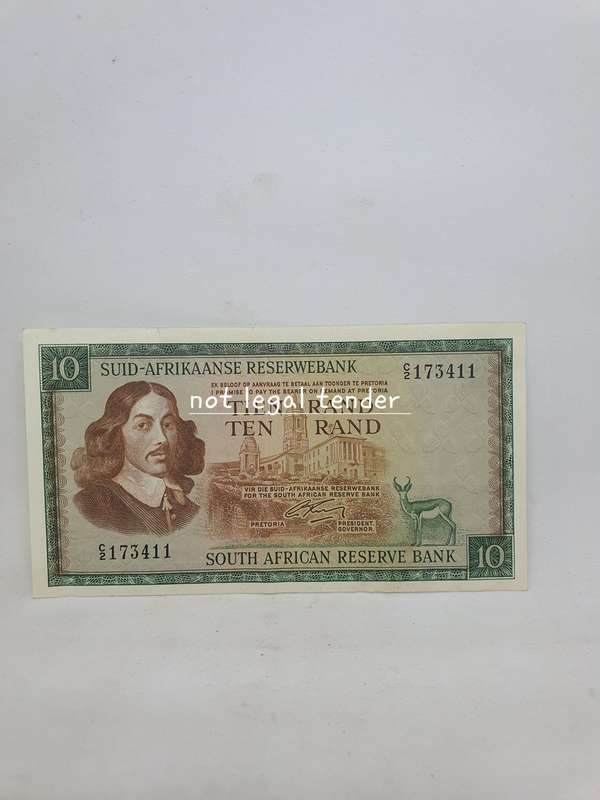 191975 G Rissik 3rd Issue Afr/Eng Ten Rand Banknote. (C2) High Grade
