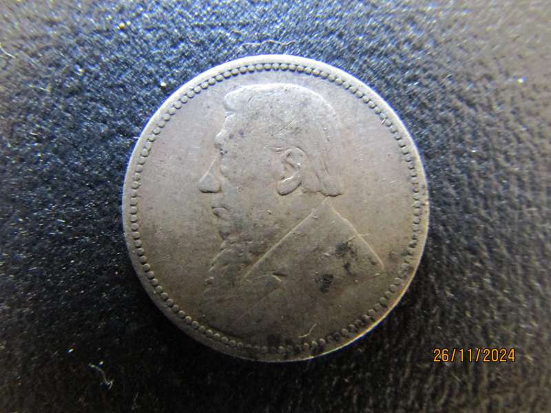 1896 ZAR Sixpence Mintage only 205 480 (A)