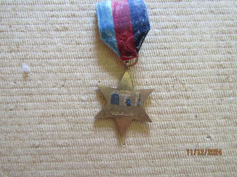 One The 1939 to 1945 Star WW2 Medal to T.P Llewellyn