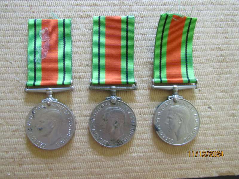 3 Defence Medal  WW2 Medal to UK Issue. (Blank). Per medal