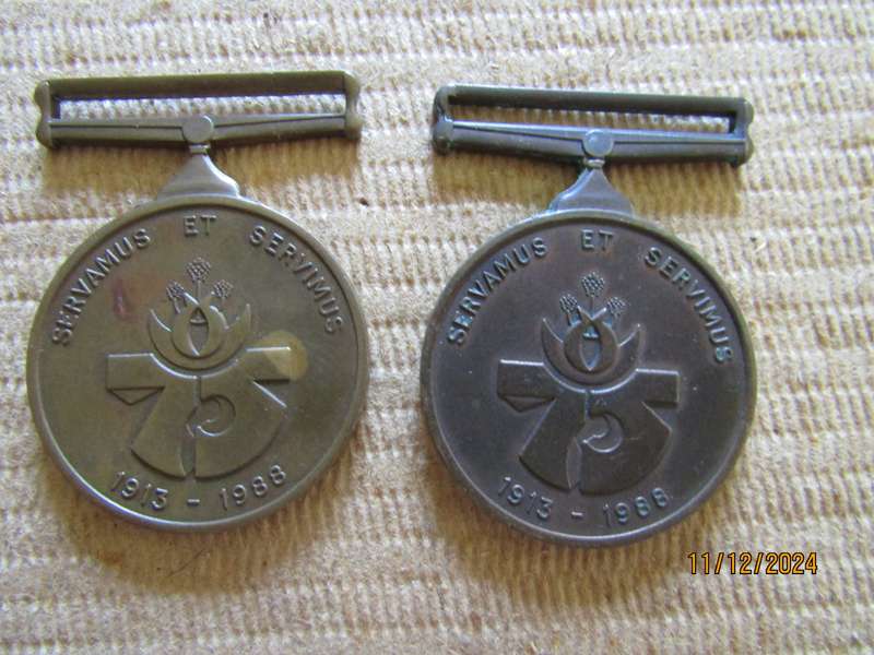 SAPS 75 Years  Medal to Sers H.F Ellof