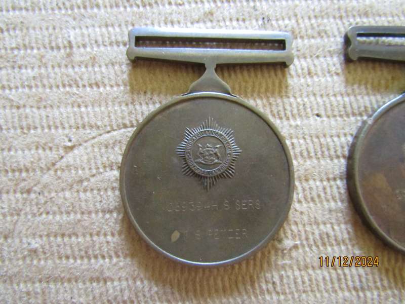SAPS 75 Years  Medal to Sers F.S Petzer