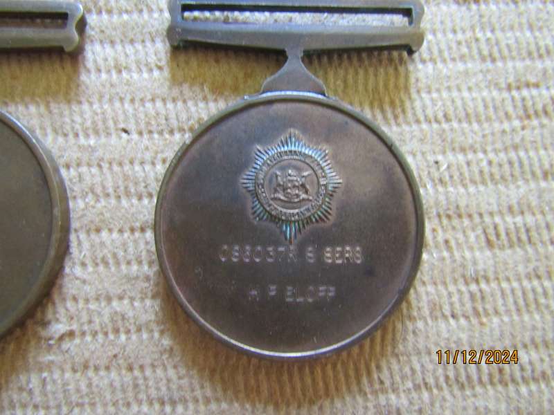 SAPS 75 Years  Medal to Sers H.F Ellof