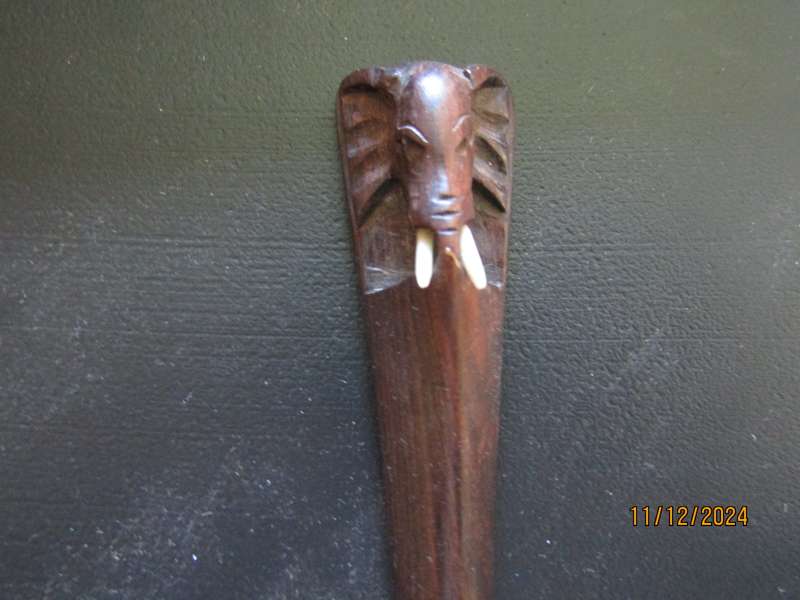 Sterling Silver And Wooden East Africa Elephant motive Spoon