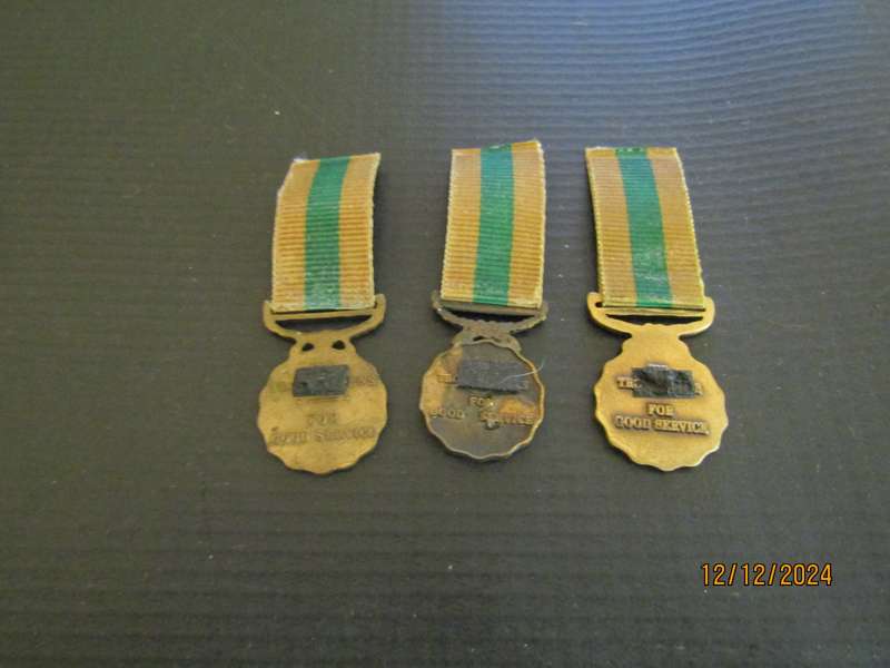 3 SADF 10 Years  Faithfull Service Miniature Medal. Bid per medal.