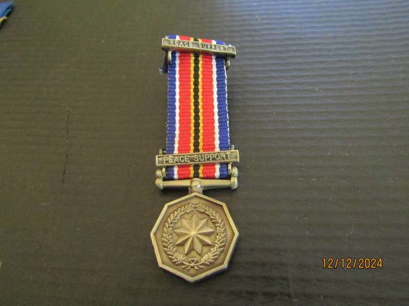 SANDF TIM Miniature Medal with Peace Support Bar and Medal Bars