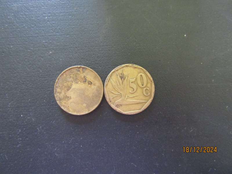 1990 Blank South African 50c Coin