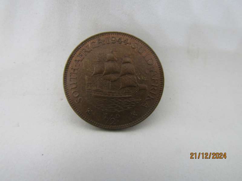 1944 South African Half Penny Mintage: 3 920 153