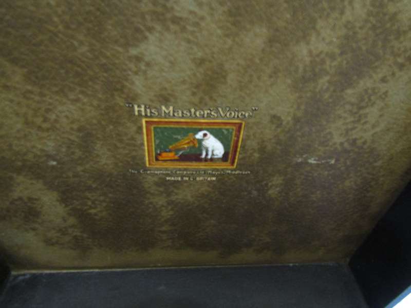 His Masters Voice Box Type Gramophone Player. Works.