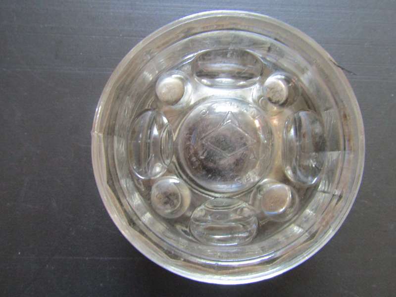 Bankers inkwell for Quill Pens. Glass and Bakelite