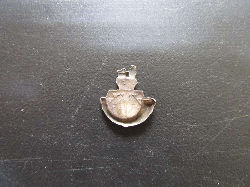 WW2 Rand Light Infantry Sterling Silver Badge. Pin Missing