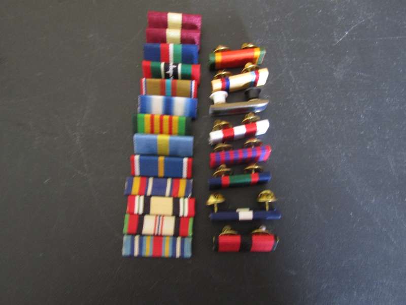 Various World War Medal Ribbons bars
