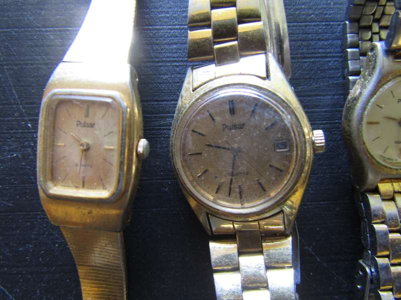 3 1980 Pulsar Women's wrist watches. Spares or Restoration