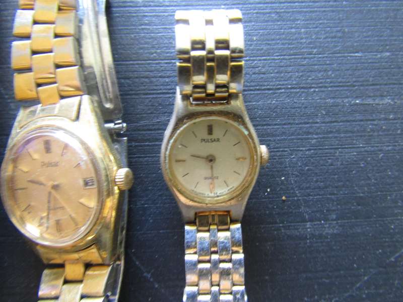 3 1980 Pulsar Women's wrist watches. Spares or Restoration