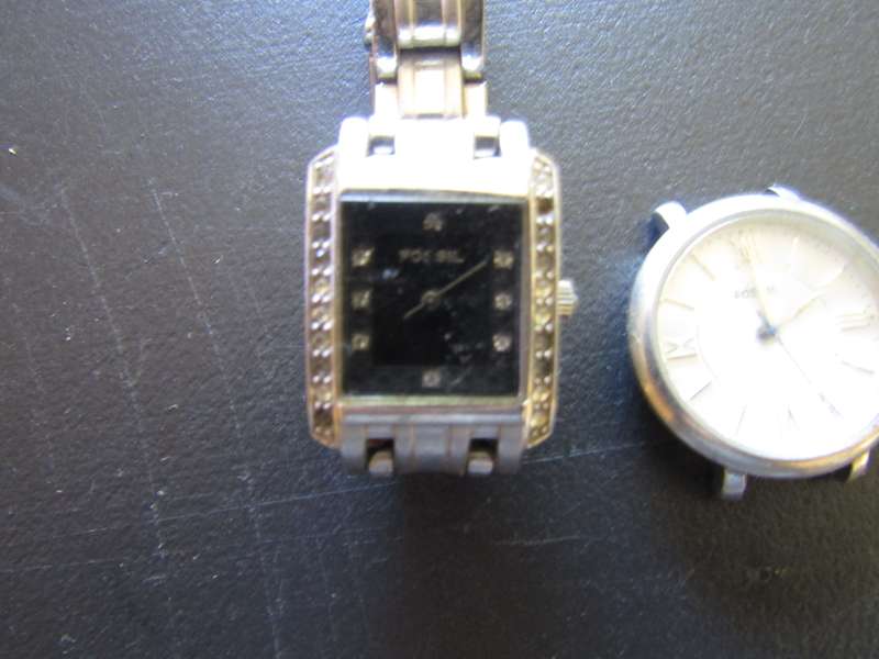 Two Female Fossil Wrist watches. Needs Battery. Is working.