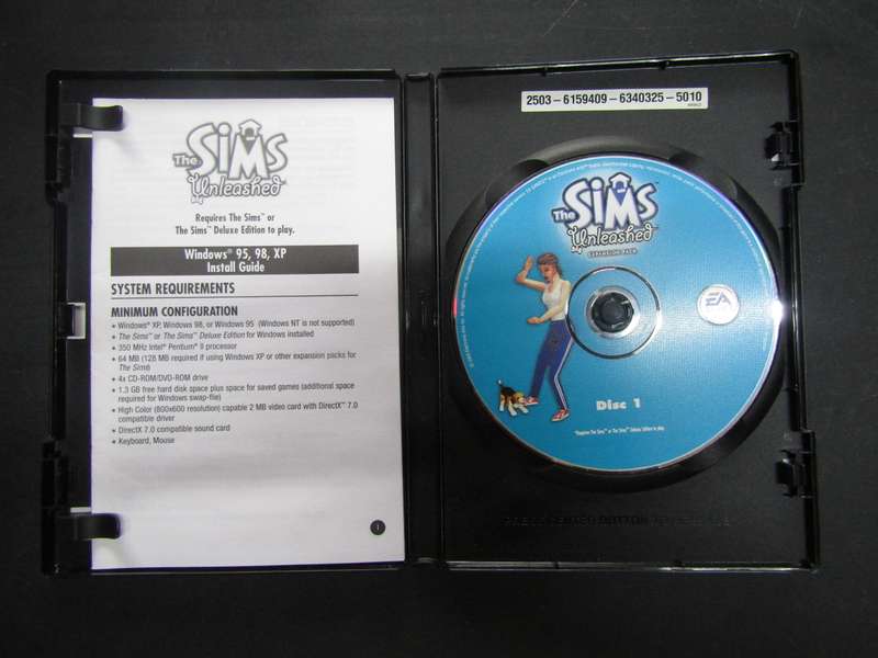 EA Games PC Game  Booklet. Then Simms Expansion Pack disk 1 . Disk no scratches.