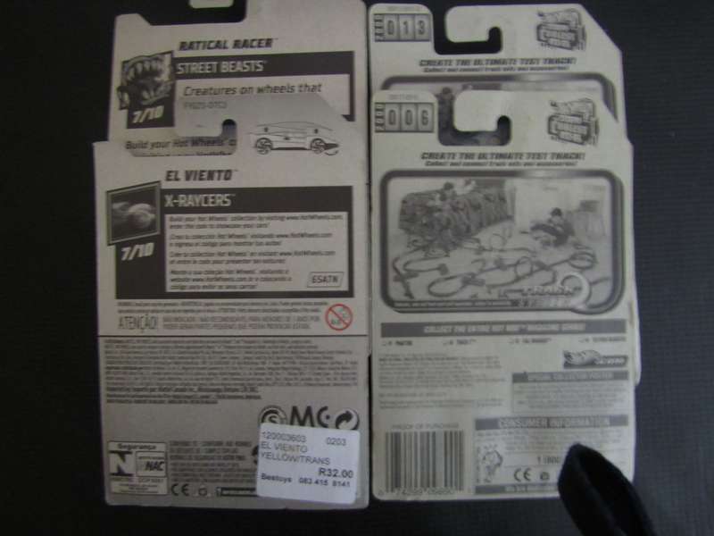 4 New Hotwheels Die Cast Car on Cards (D)