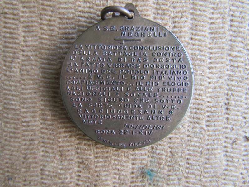 WW2 Italia - CREDERE-OBBEDIRE-COMBATTERE MUSSOLINI MEDAL