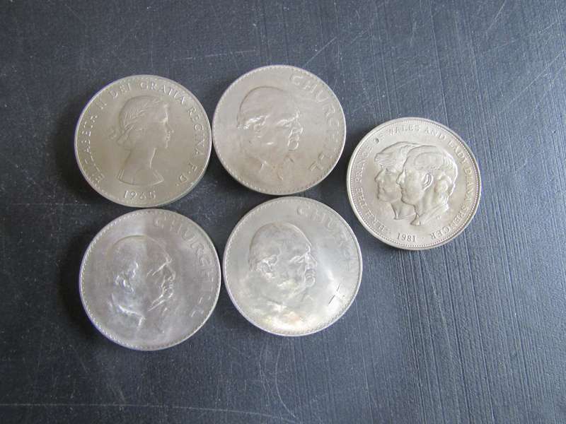 5 Crown size British coins  A