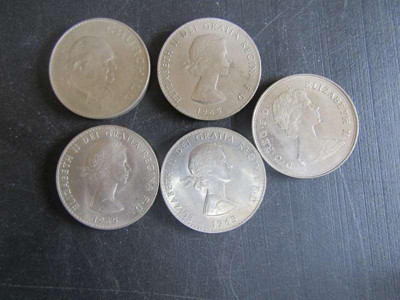 5 Crown size British coins  A