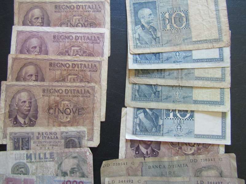 15 WW2 Italian Banknotes